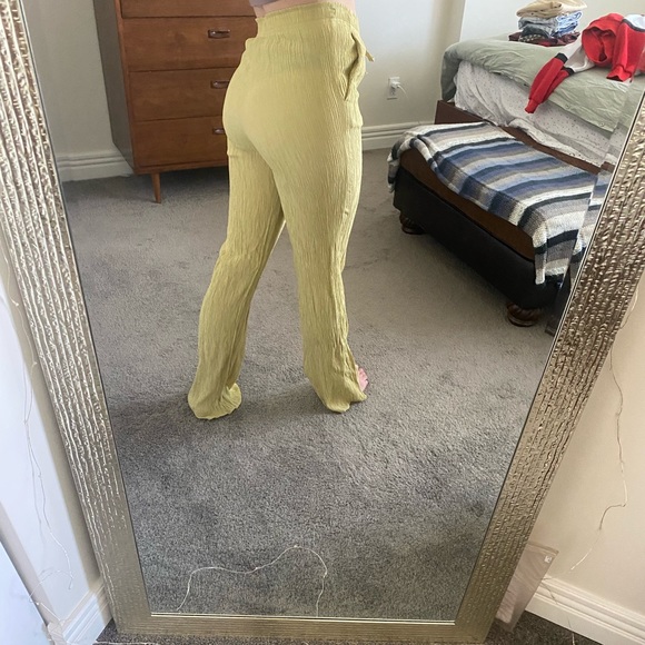 green Zara textured linen pants - Picture 3 of 4